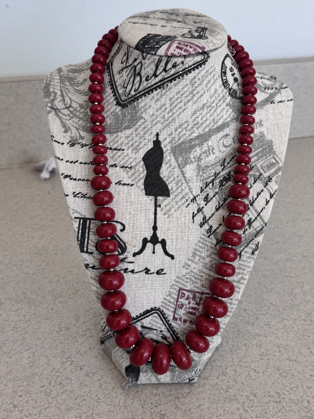 Elegant Red Bead Necklace - Classic Statement Jewelry